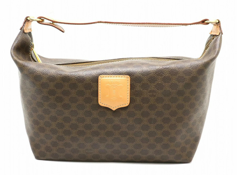 Celine Macadam handbag leather brown dark